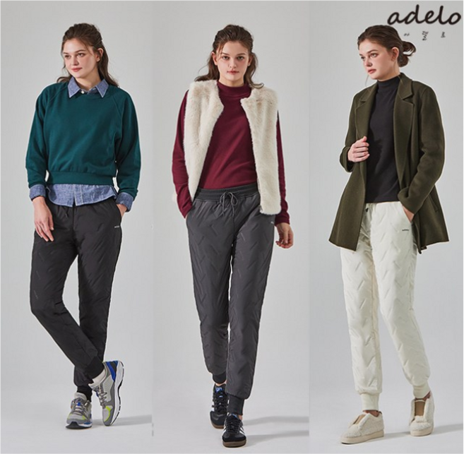 [아델로] 여성용 핫멜팅 고주파 패딩 팬츠 3종세트