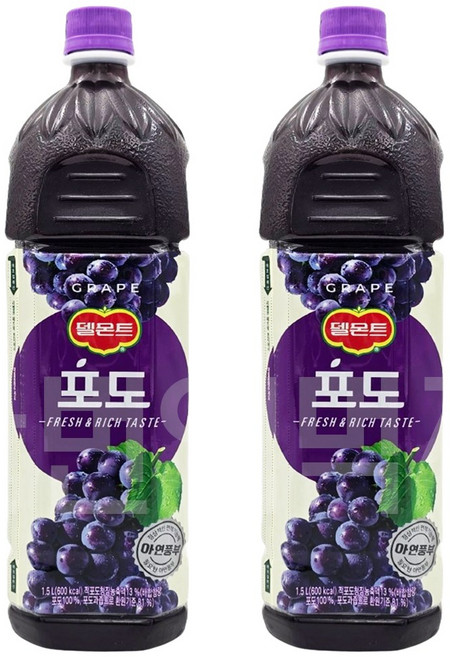 롯데 델몬트 포도 1.5L 낱개 / 2페트, 2개