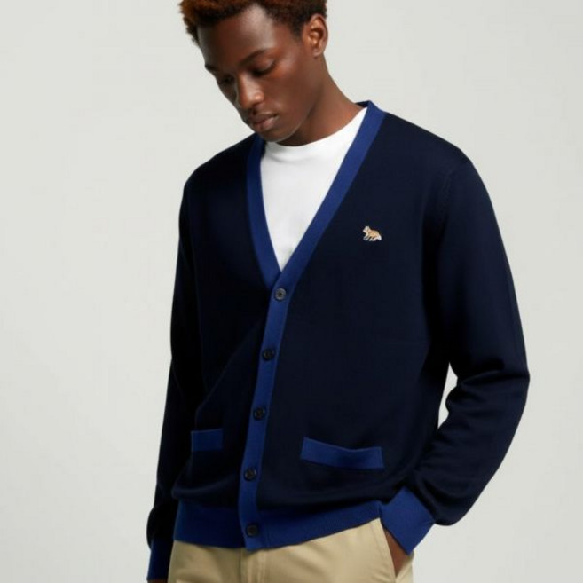 공식정품 메종키츠네 남성 가디건 니트 선물 MAISON KITSUNE BABY FOX PATCH REGULAR CARDIGAN (MM00505KT1036-P476) (베이비 폭