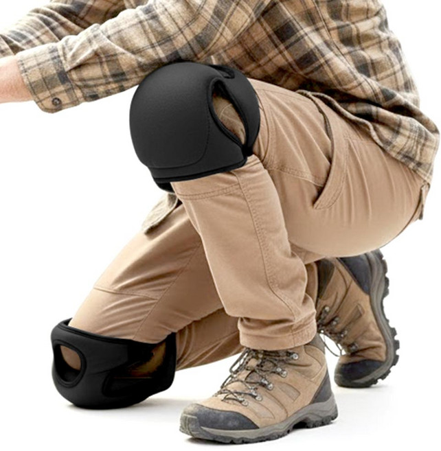 깔끔더하기 네오프렌 쿠션 무릎보호대, 블랙, 1세트