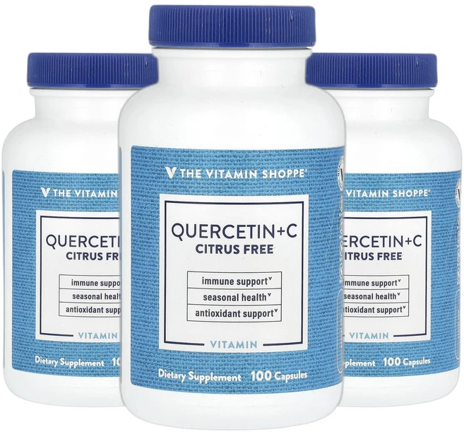 더비타민샵 퀘르세틴 Quercetin+ C 감귤류 무함유 캡슐 100정 2+1, 3개 - 쿠팡