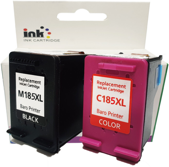 4배대용량 INK- M185 C185 (검정+컬러)XL 세트 삼성 SL-J1680 J1683 J1655 SL-J1770W 1780DW, 1개, M185 C185(검정+칼라)XL 대용량세트