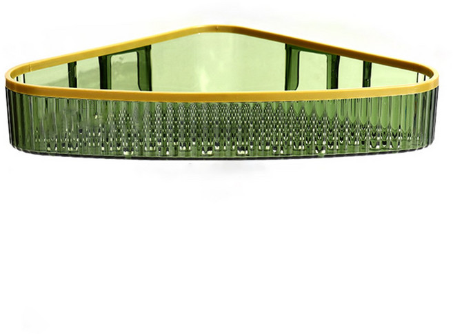 다목적벽걸이형욕실 수납랙 공간 절약형무타공 선반 주방욕실세면용품보관용, 1개, 녹색삼각