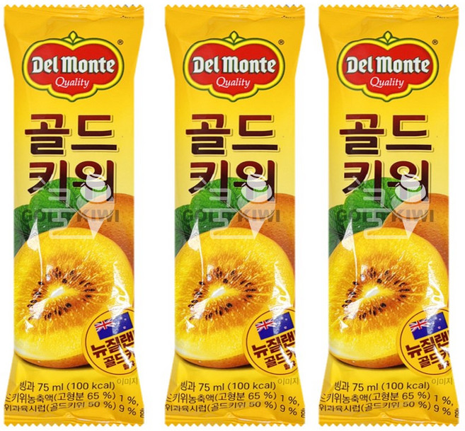 달쿨 추억의아이스크림 델몬트 골드키위 바 1박스, 델몬트 골드키위 바 1박스 (40개입), 75ml