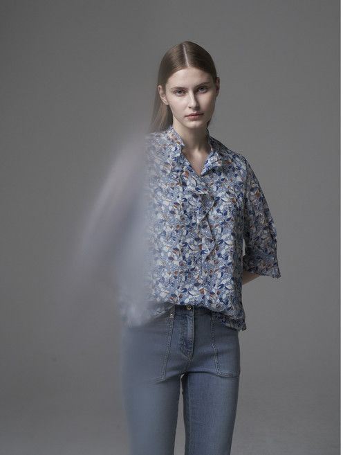 올리비아로렌 쉬폰 프린트 블라우스 VOCNL5M4141