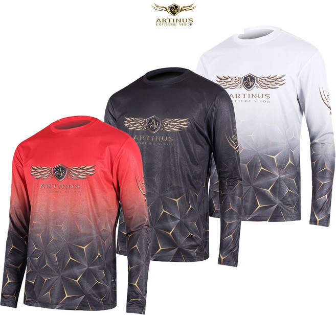 아티누스 낚시티셔츠 쿨티 긴팔티 AT-557, 레드 L(100)