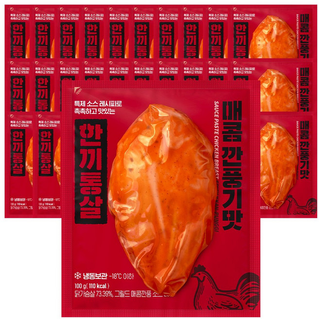한끼통살 통살 닭가슴살 매콤깐풍기맛 30개입, 30개, 100g