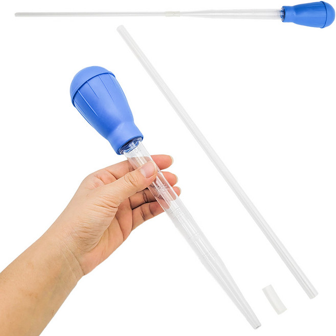 물멍 프리미엄 2단 왕 스포이드 28cm 30ml 연장 대롱 수족관 어항 아쿠아리움 대용량 스포이드 블루 파랑, 1개