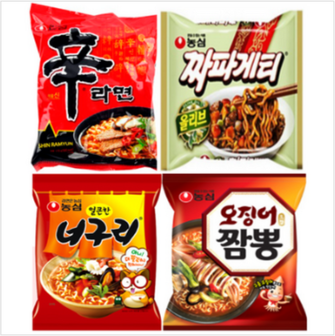 (올따옴) 멀티라면 기획세트 농심 신라면5입 +오짬5입+너구리5입+짜파게티5입, 1세트
