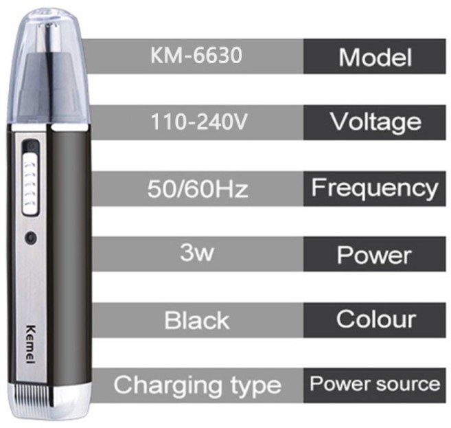 Keme 4in1 코 헤어 트리머 남성용 얼굴 바디 수염 눈썹 트리머 귀 청소기 손질 코 헤어 면도기 세트 충전식