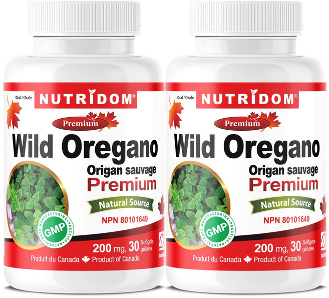 (2병) 캐나다 뉴트리돔 야생 오레가노 오일 200mg 30정 캐나다 직구 카포리아, 2개