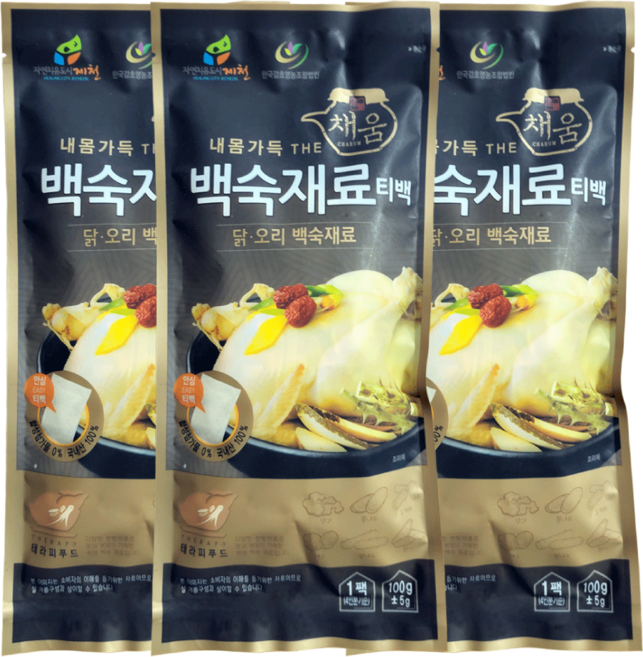 한국감초영농조합법인 내몸가득 THE채움 백숙재료 티백, 3개, 100g