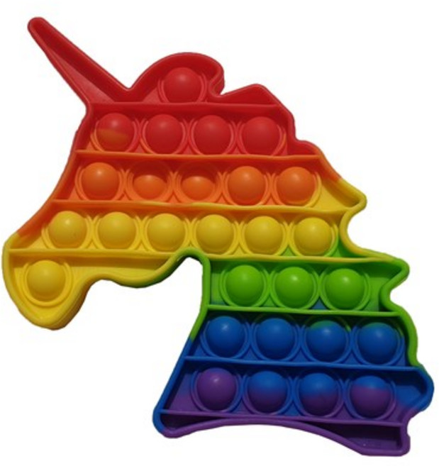 KC인증 팝잇업 레인보우 뽁뽁이 무지개꾹꾹이 푸쉬팝 스트레스 해소 장난감, 유니콘, 1개