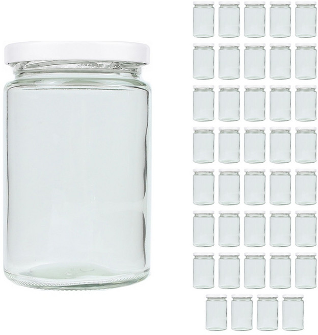 공병상회 DW공통400 유리병 + 70파이/러그캡 화이트 350ml, 48개