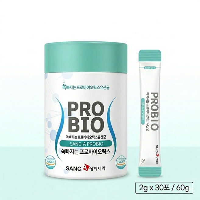 상아제약 쏙빠지는 프로바이오틱스 유산균, 2g, 60개