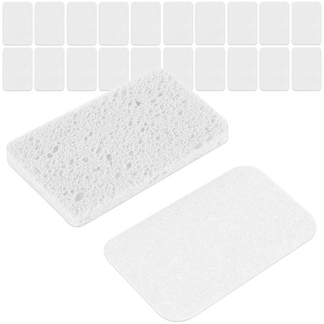 이지유 천연 압축 셀룰로오스 수세미 설거지 주방 무흠집 스펀지, 1세트, 20개, 화이트