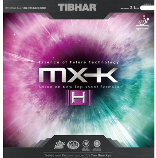 TIBHAR MX-K H 탁구 러버 52.5도, 흑색, 1개