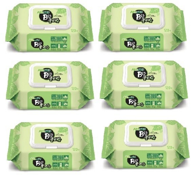 아토마일드 빅 물티슈 (캡형), 6개, 120매