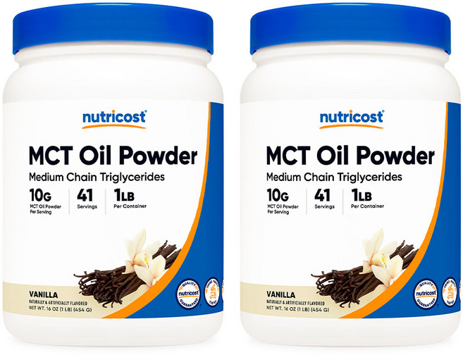 뉴트리코스트 MCT 오일 파우더 1lb 바닐라맛 2병, 41회분, 454g, 2개