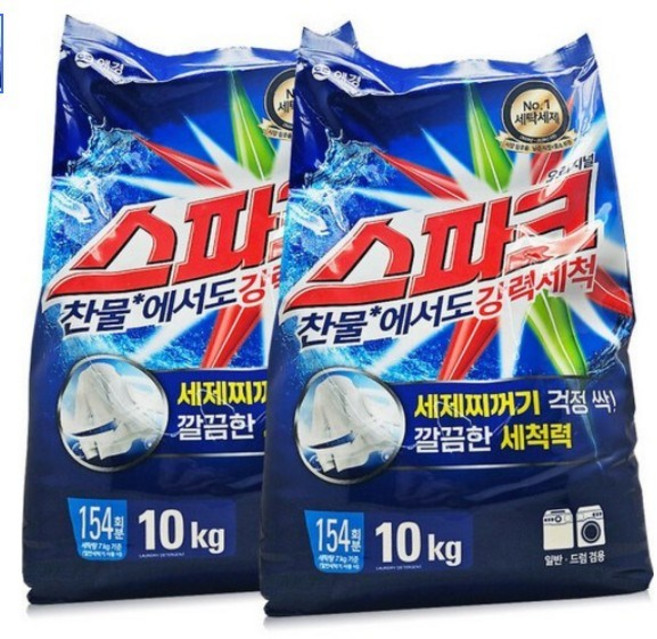 애경 스파크 10kg x 2개 찬물전용 세탁 세제
