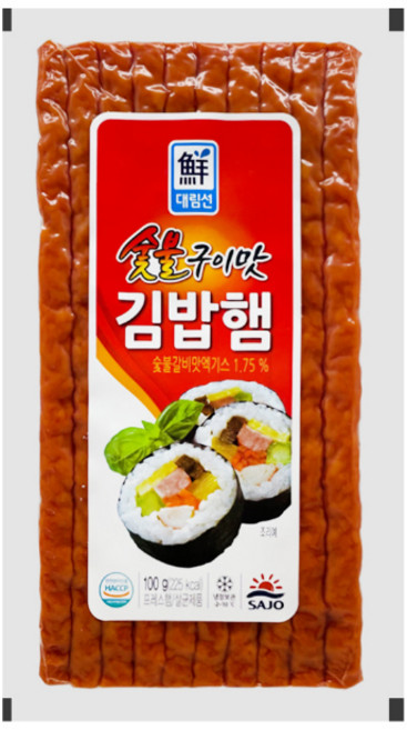 [대림냉장] 숯불구이맛 김밥햄 100g x10개, 10개