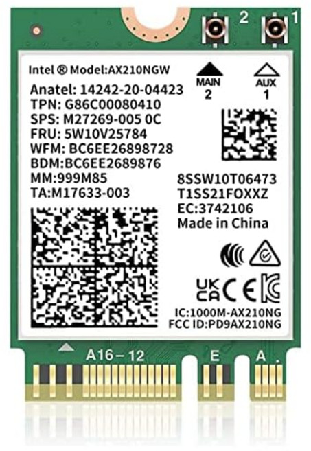 Intel 인텔 Wi-Fi 6E AX210NGW 무선랜카드 M.2 2230 블루투스 5.3