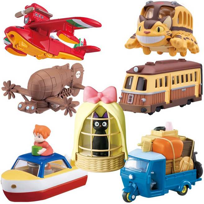 드림토미카 지브리 이웃집토토로고양이버스 센과치히로 행방불명 미니카 장난감자동차, 06 마녀배달부키키 고양이지지, 1개