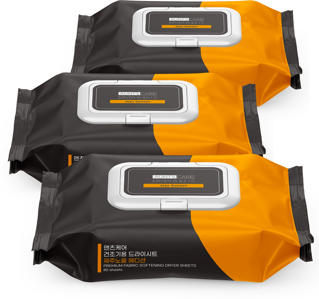앤츠케어 건조기용 초고농축 섬유유연제 프리미엄 드라이시트 제주노을에디션 80매, 3개