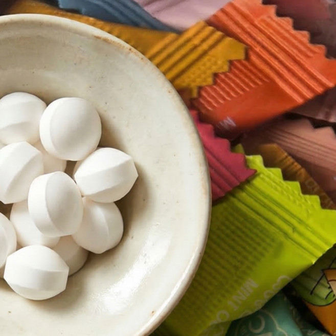 무설탕 과일맛 민트캔디 운전할 때 등산간식 상큼한 과일맛캔디 대용량 후식캔디, 1개, 500g