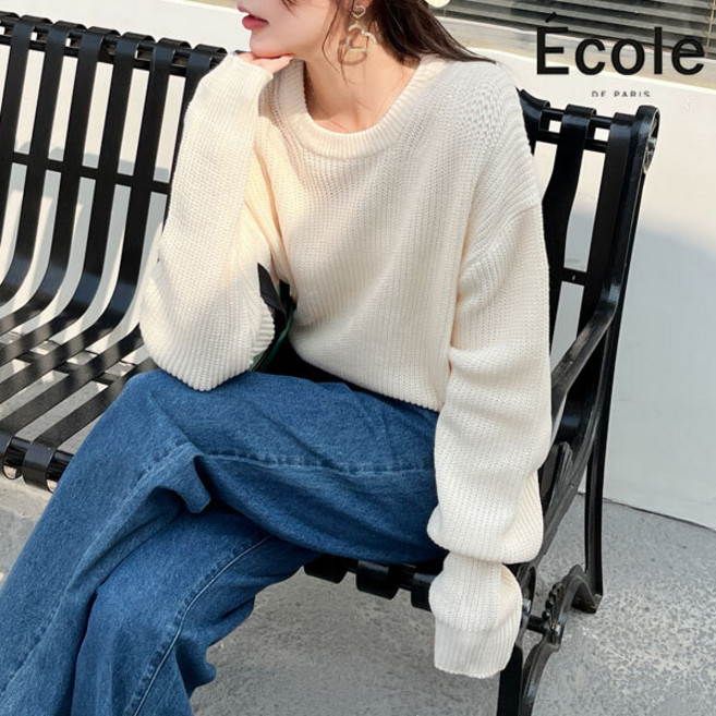 에꼴드파리 라운드 와플니트 F28WKB009Z