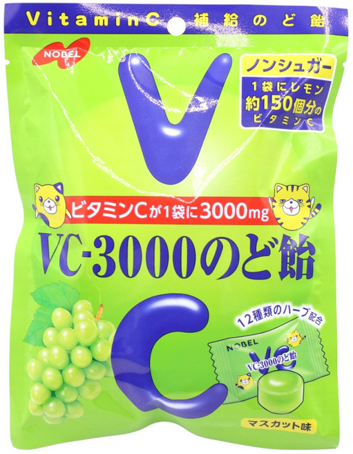 Nobel VC-3000 麝香葡萄喉糖 90g 青葡萄口味, 1個