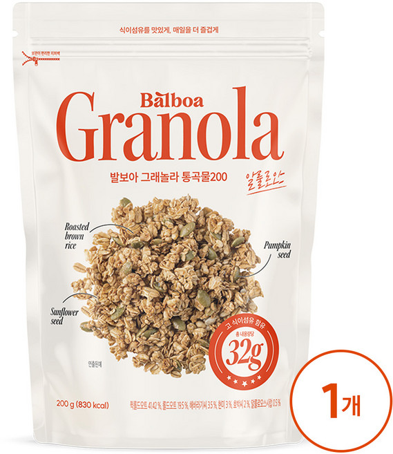발보아 라이트 그래놀라 통곡물, 1개, 200g
