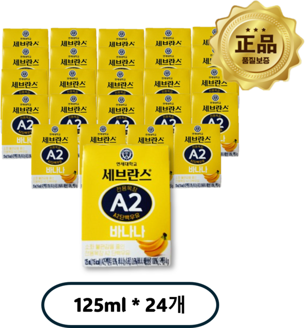세브란스에이투 전용목장 A2 단백우유 바나나, 125ml, 24개