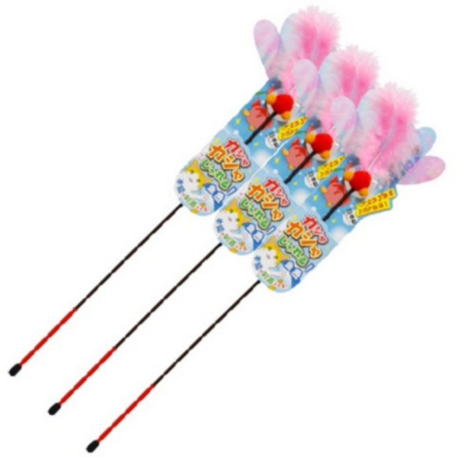펫츠루트 카샤카샤 재롱 스틱 고양이 장난감, 3개, 금붕어