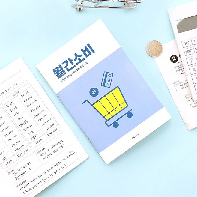 용돈기입장 간편 월간 수기 가계부 2개, 핑크