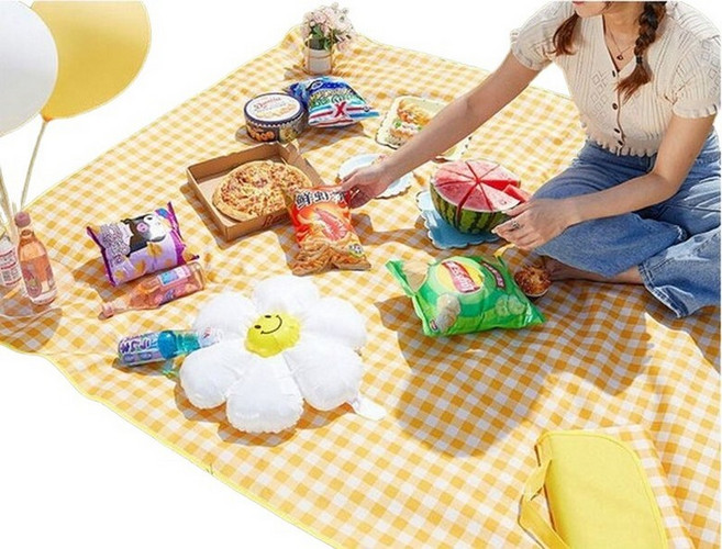 피크닉매트 방수 체크무늬 돗자리 캠핑 소풍 야외 레저 차박 감성 매트, 체크레드200X200