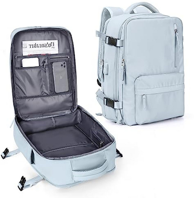 VGCUB 대형 여행 작업 비즈니스 백팩 기내용 승인 노트북 백팩 여성용 남성용 Mochila de Viaje 블랙. 대형 라지, 블루