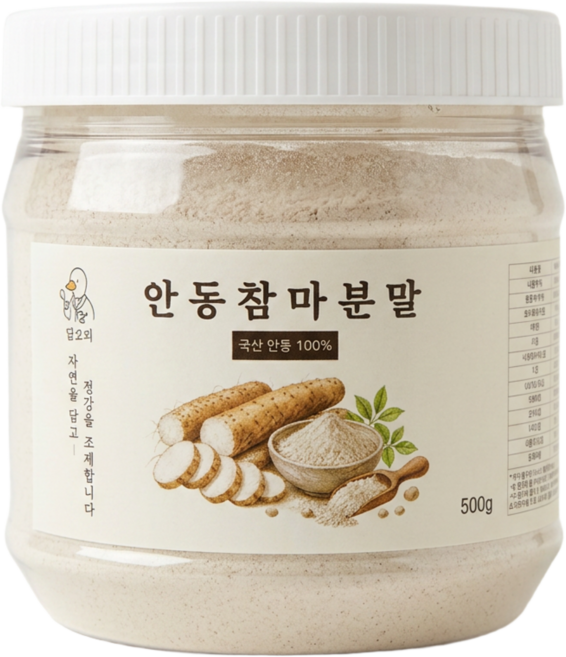 담오리 안동 참마가루 100% 국산 마분말 안동 마가루 참마 분말, 1개, 500g