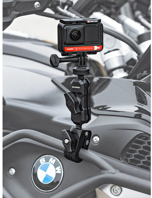 오토바이 자전거 킥보드 액션캠 고프로 라이딩 영상 촬영 클램프 집게형 마운트 거치대, 1개