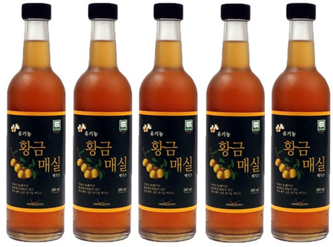 식품명인 41호 유기농 황금매실엑기스 380ml x 5개