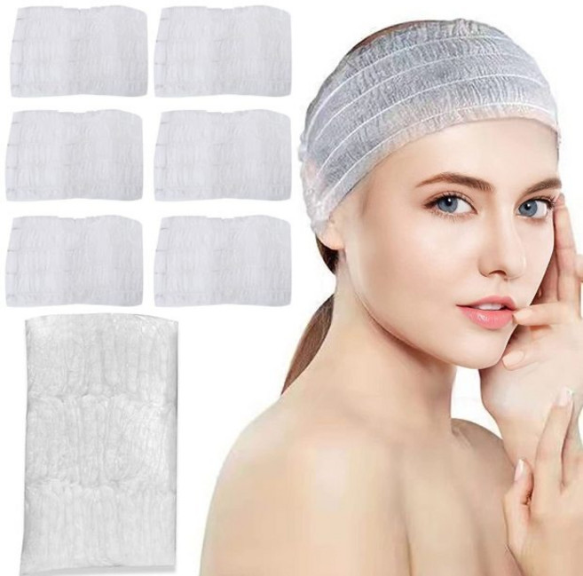 프리클라 일회용헤어터번 헤어밴드 순면 피부관리실 세안밴드, 밴딩타입100매, 1개