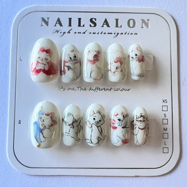 NAILSALON 瑪麗貓造型穿戴甲, 1個, 小圖M
