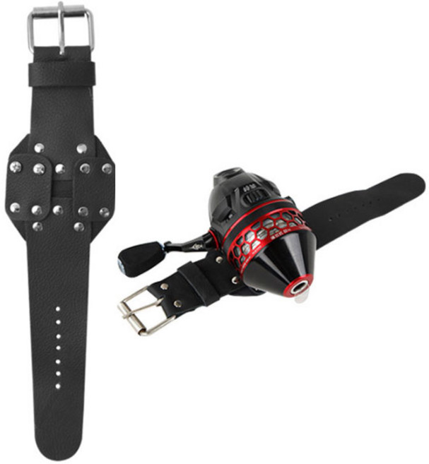 손목 밴드 낚시 릴 고정 홀더 낚시공구 손목보호대 가죽벨트, 1개
