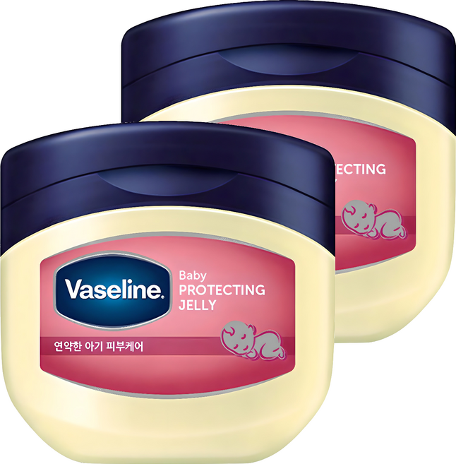 바세린 프로텍팅 젤리 베이비 바디버터 베이비 파우더향, 100ml, 2개