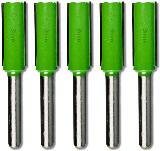 트리머 비트 날 나무 홈파기 재단 장부 가공 루터 6mm생크 목공 라우터 복사 5개입, 평비트 8mm, 1세트