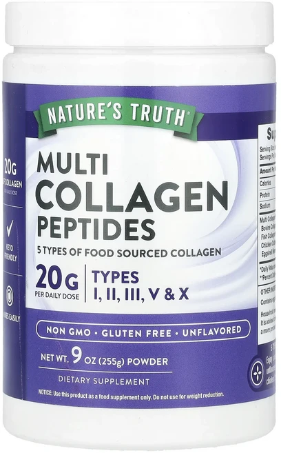 Nature's Truth 멀티 콜라겐 펩타이드 분말 무맛 255g(9oz), NaturesTruth멀티콜라겐펩타이드분말무맛255g9, 255g, 1개 - 쿠팡
