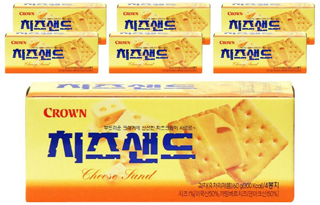 크라운 치즈샌드, 60g, 7개