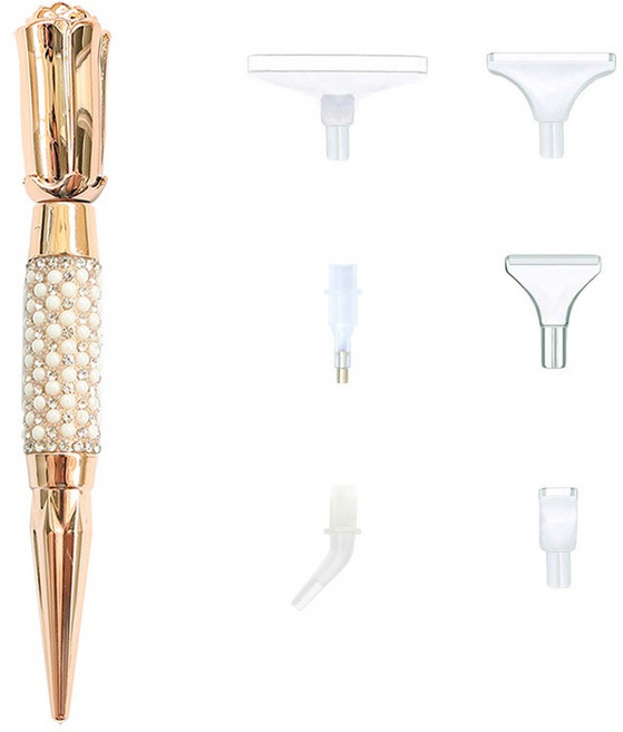 뉴타임즈 고급펜 세트 드 부자재 취미 작업도구 파란색 DIY 고급형 보석십자수 펜세트 도구 보석십자수 도구 포인트 펜세트, 1세트, 1번 포인트 드릴링 펜 + 플라스틱 6 개