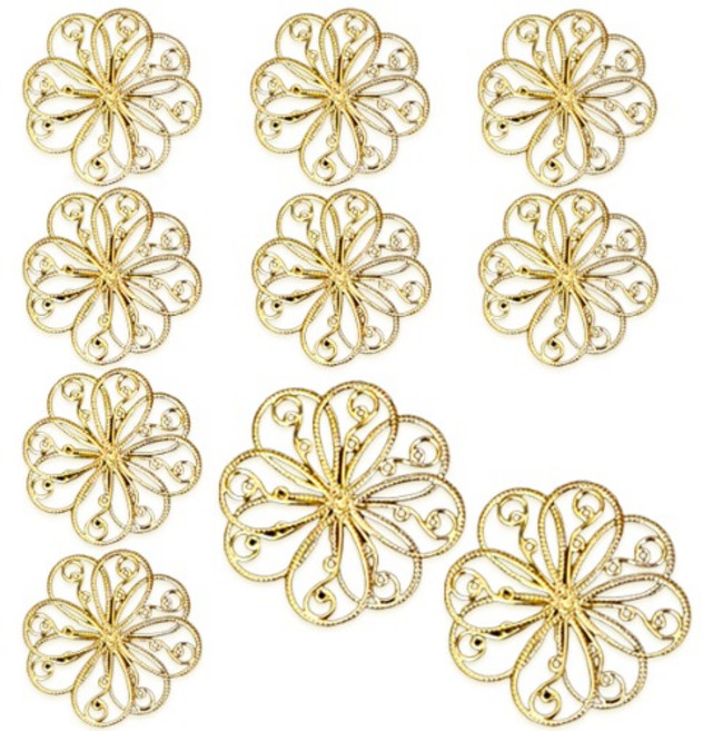 10개) K3 연꽃L 전통 금속장식 전통 명절 선물 용돈봉투 포장장식 외국인선물 한복악세사리장식 예단장식