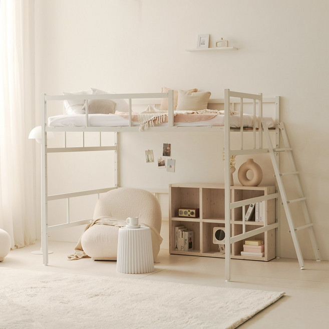 업다운 높이조절 철제 벙커침대 퀸Q 사다리, 화이트 Q_사다리_KME709W0C